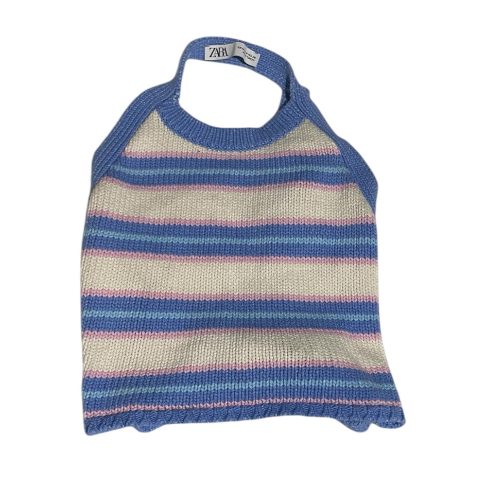 Zara Striped Knit Halter Top
